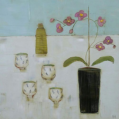 Eithne  Roberts - Teabowls and orchid II